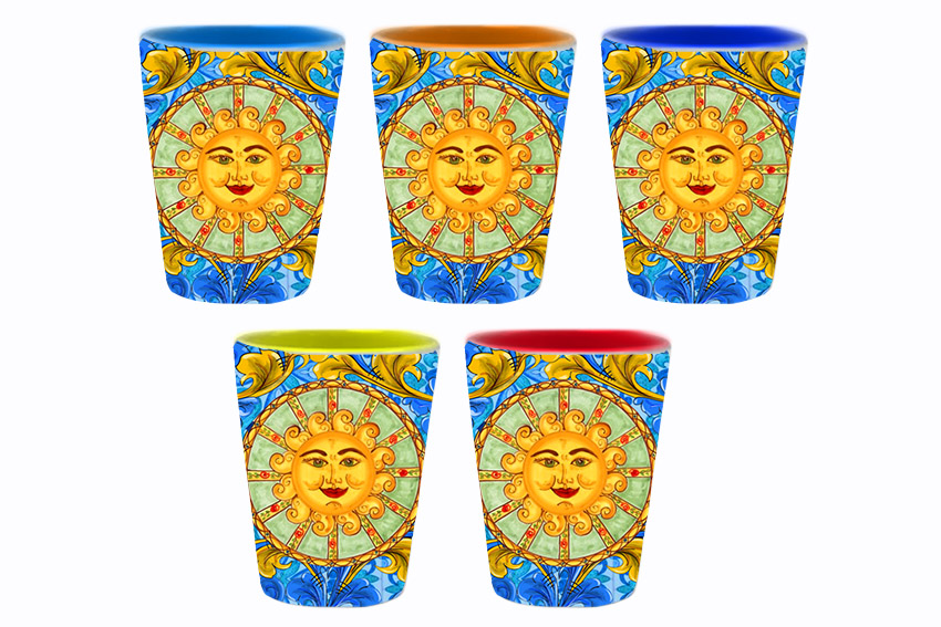 BICCHIERINO CERAMICA C/5 COL ASS 