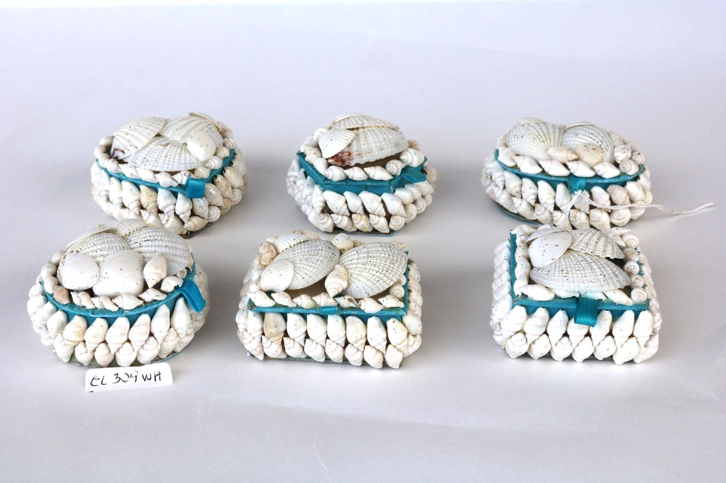 SCATOLA CUORE CONCH BIANCHE MIN C/GLITTER DIAM 6,5 