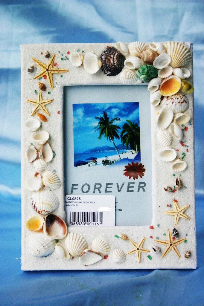 PORTAFOTO C/CONCHIGLIE E SABBIA BIANCA 16*21cm 