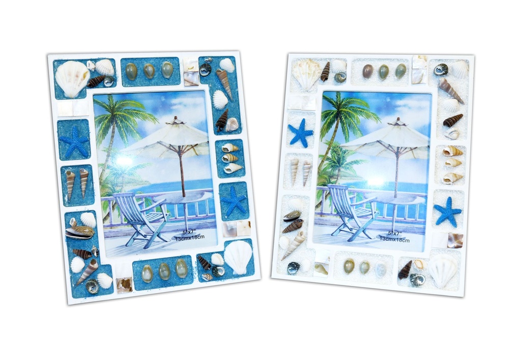 PORTAFOTO CONCHIGLIE RETT 2 COL ASS 17.5 CM 