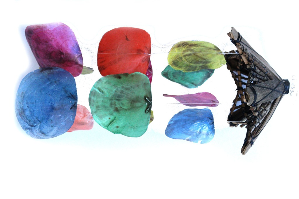 SCACCIAP D'APP PAGODA C/PLACUNA COLORATA H 50 CM 