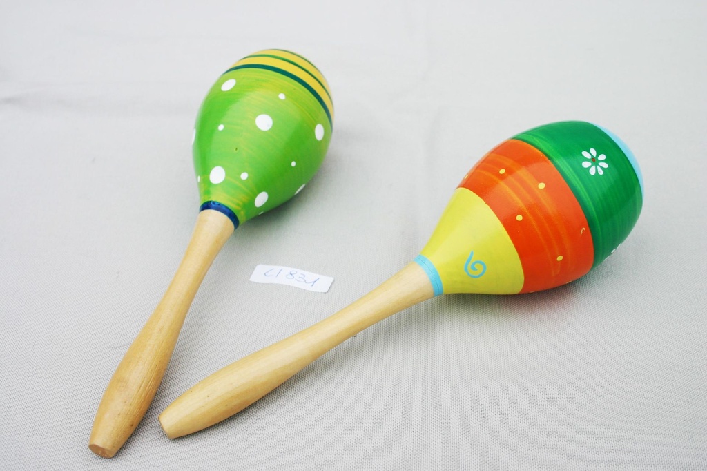 MARACAS LEGNO 22cm 6 COL.ASS. 