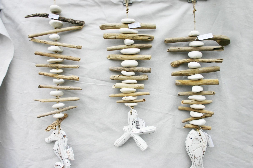 CORDA C/SASSI+BASTONI C/CAVALLUC LEGNO BIANCO SLAV 