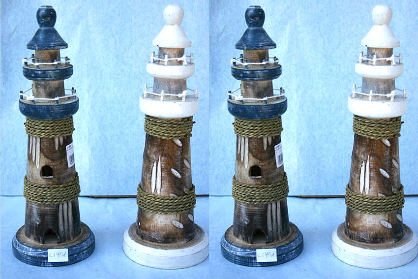 FARO LEGNO H CM 35 BIANCO-NATURALE 