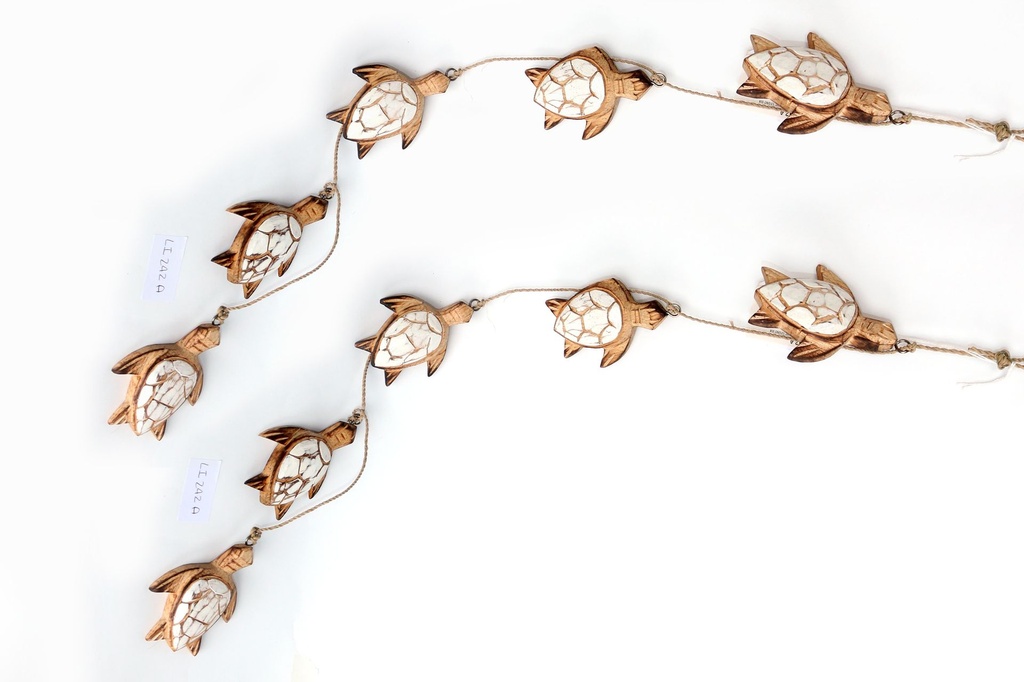 CORDA C/5 TARTARUGHE LEGNO BIANCHE 