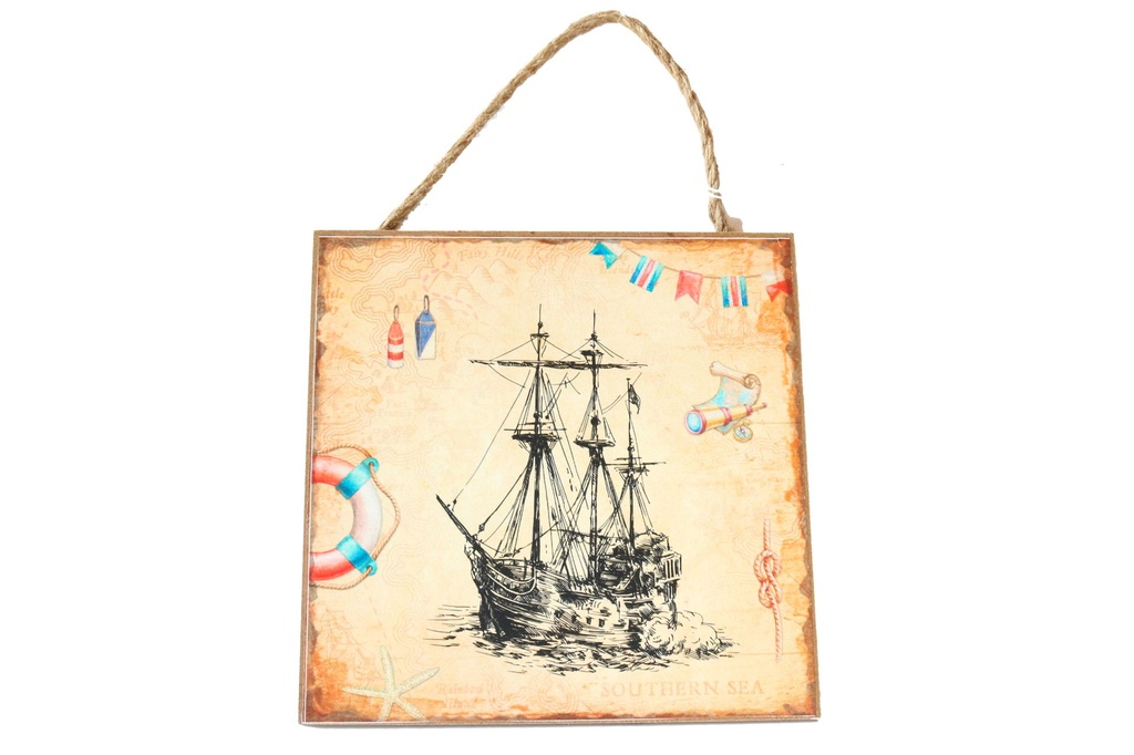 TAVOLETTE LEGNO D'APP DEC BARCA ANTICA 20*20 CM 