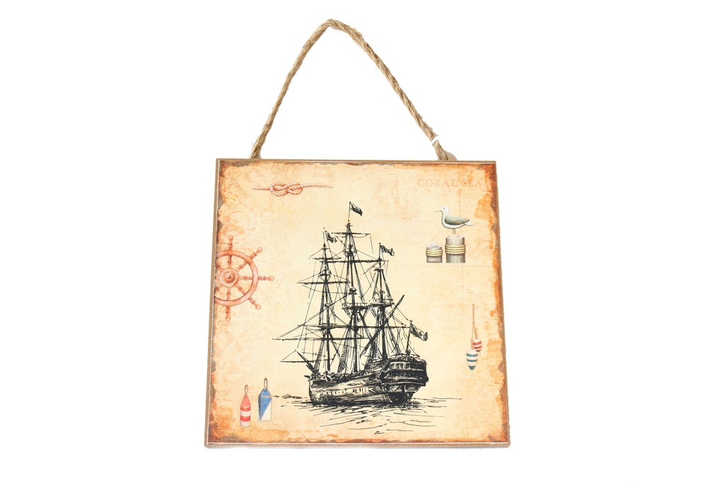 TAVOLETTE LEGNO D'APP DEC BARCA ANTICA 20*20 CM 