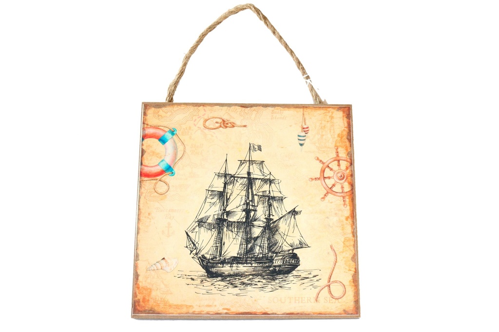 TAVOLETTE LEGNO D'APP DEC BARCA ANTICA 20*20 CM 