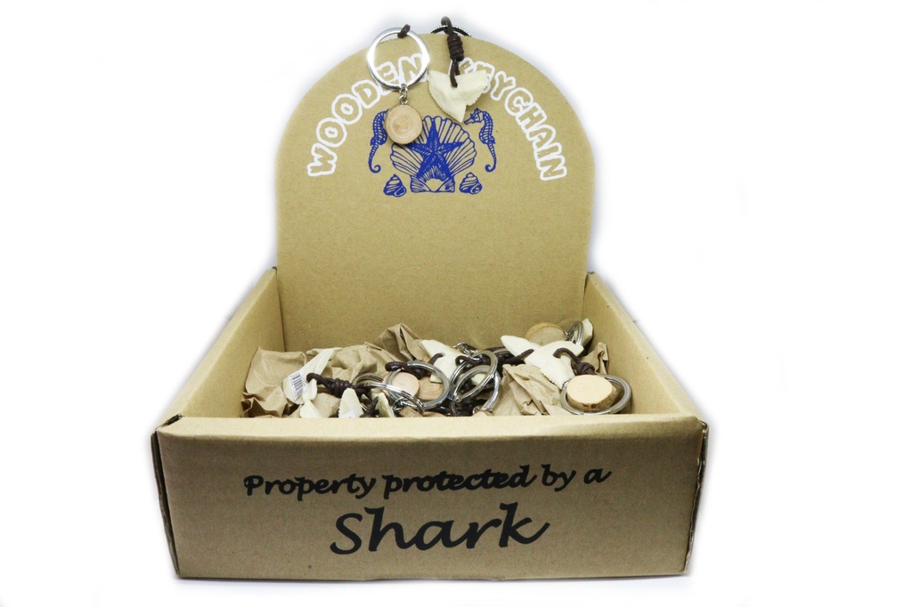 PORTACHIAVE C/DENTE SQUALO+TARGH LEGNO DISPL 24PCS 