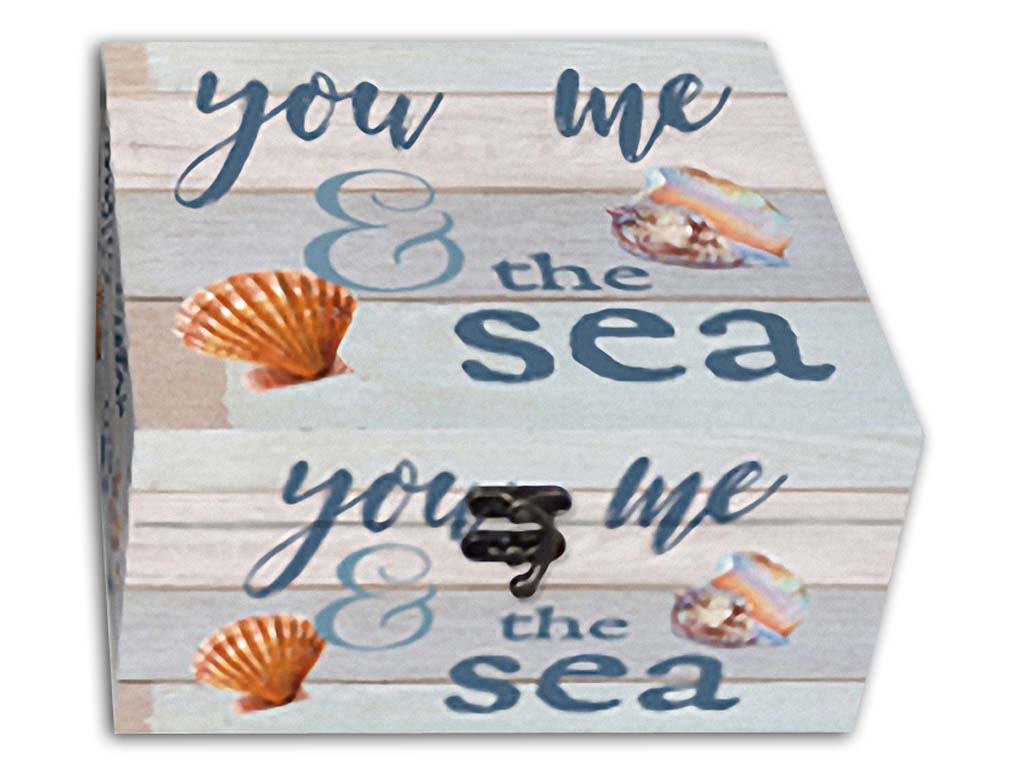 SCATOLE LEGNO 10.3*11*6.3 CM DECORO CONCH C/SCRITT 