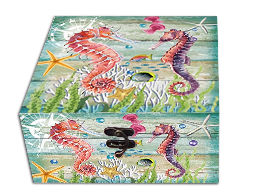 SCATOLE LEGNO 14.3*15*8.3 CM DECORO CAVALL 