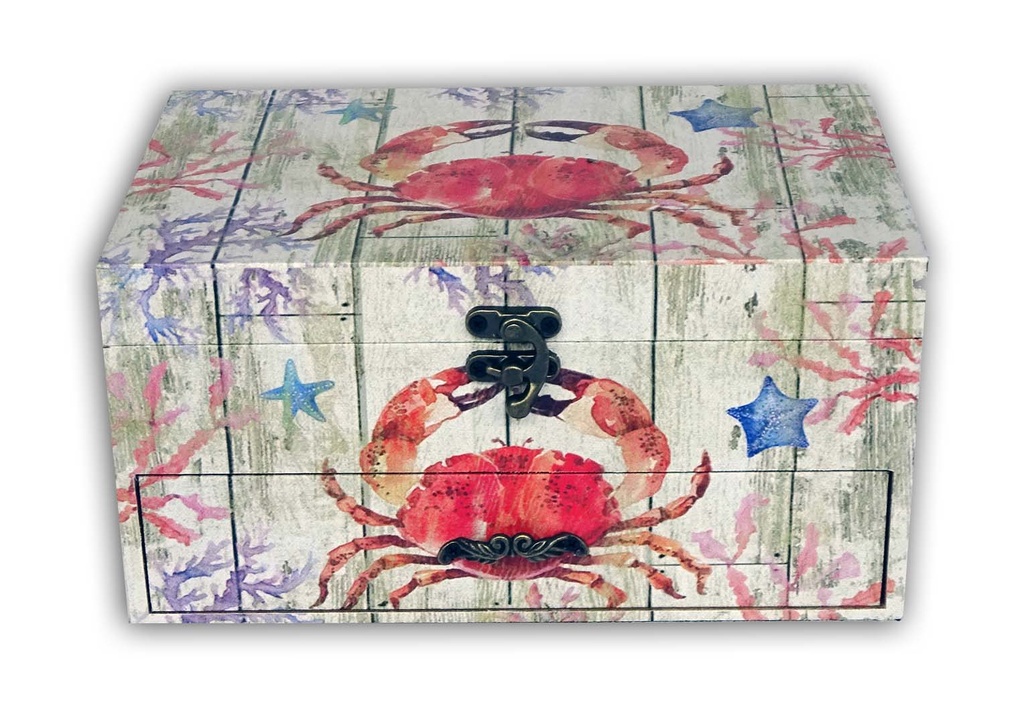 SCATOLE LEGNO 23.8*16.3*12.3 CM DECORO GRANCHIO 