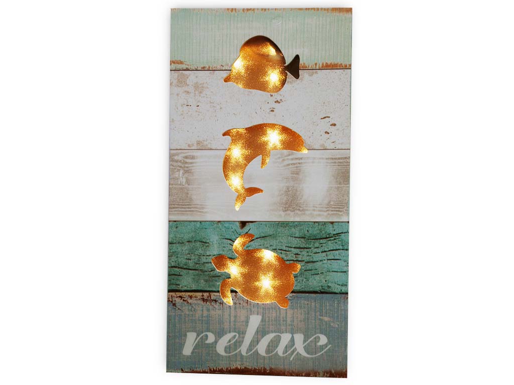 TARGA LEGNO C/LUCE DEC CONCH 20*40*2.6 