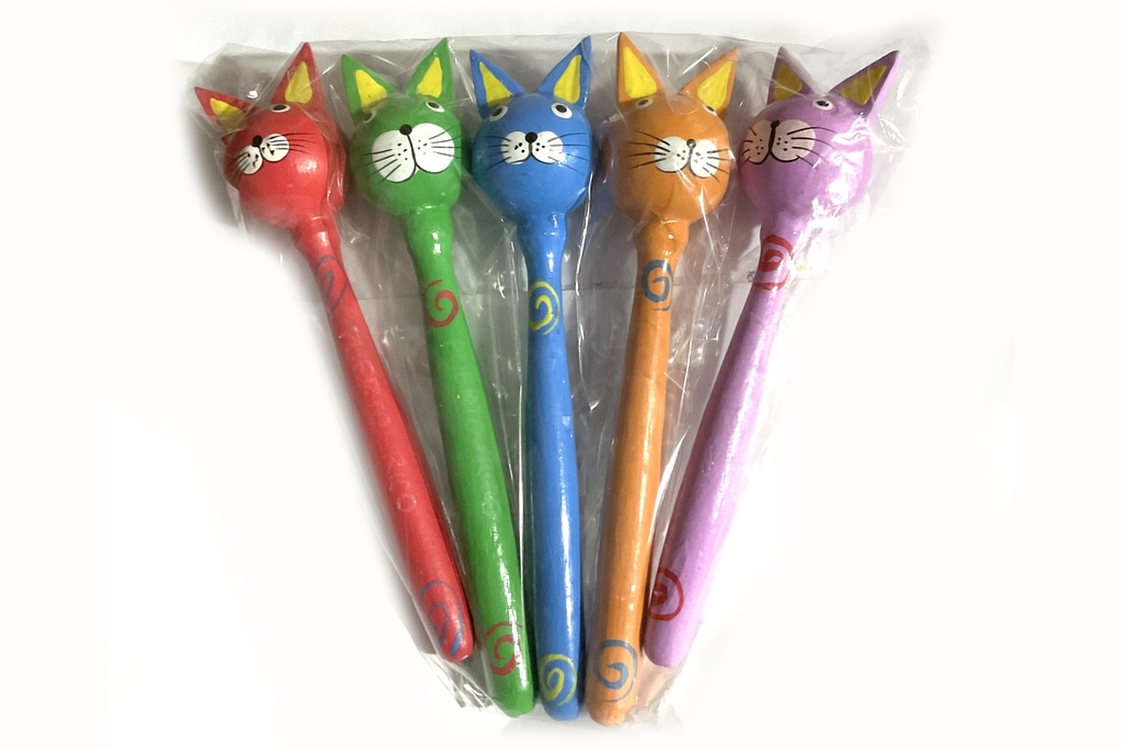 MARACAS GATTO LEGNO 