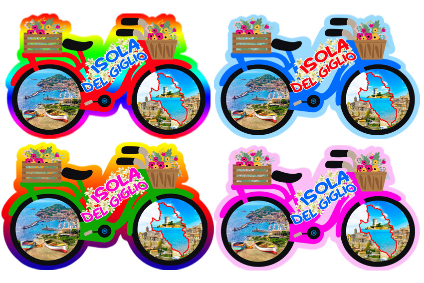 MAGNETE EVA BICI ISOLA GIGLIO 4 COL ASS 