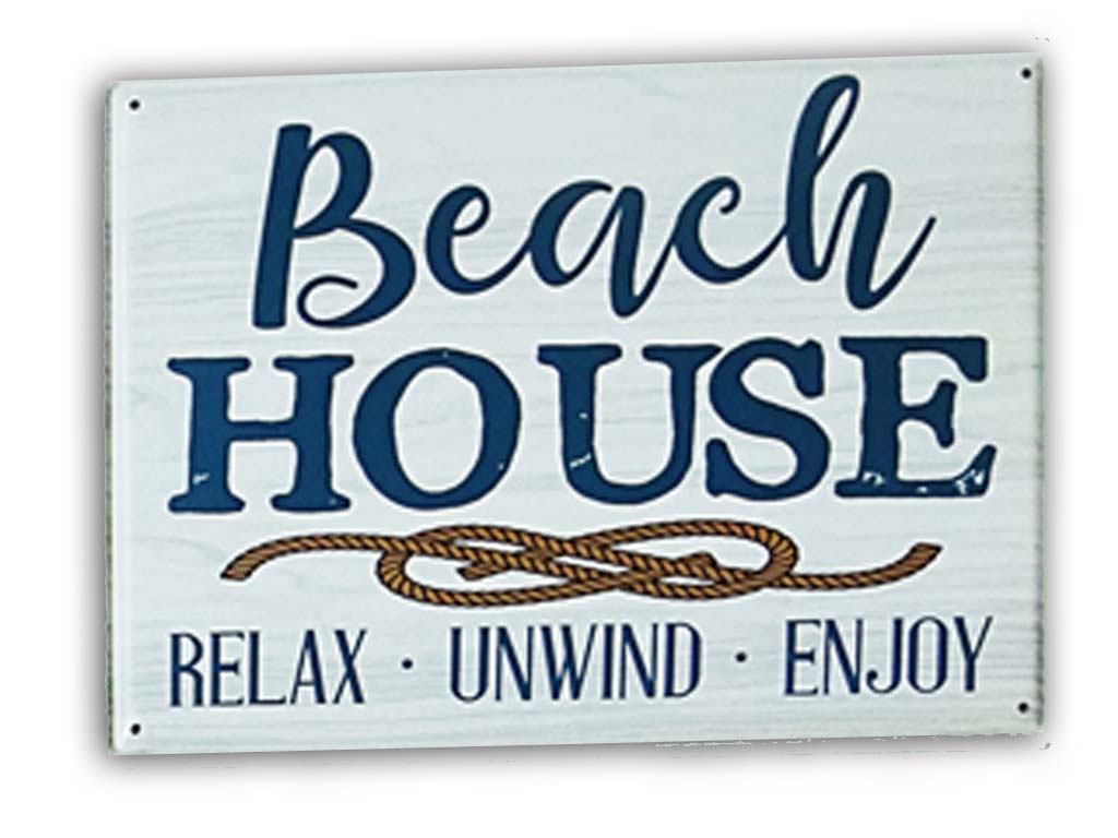 TARGA METALLO BEACH HOUSE 26*35 CM 