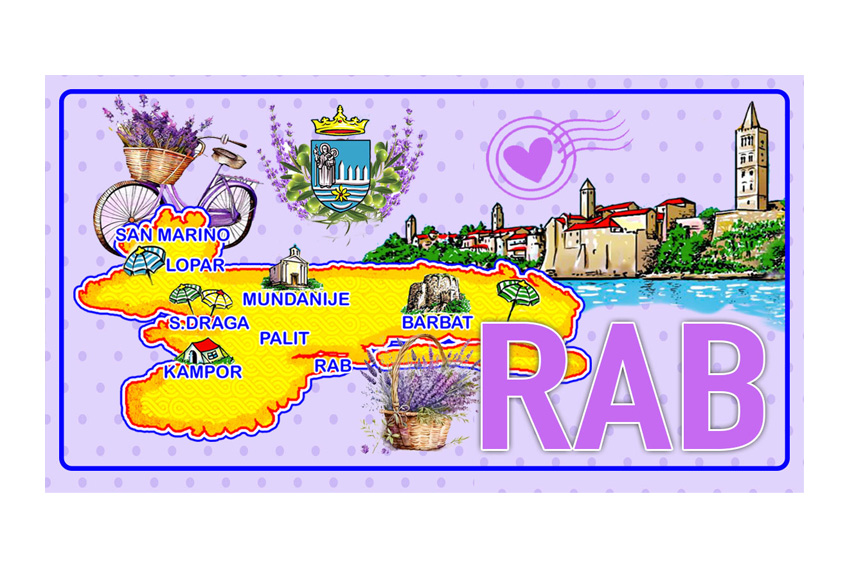 MAGNETE TARGA METALLO 10*5 CM RAB MAPPA 