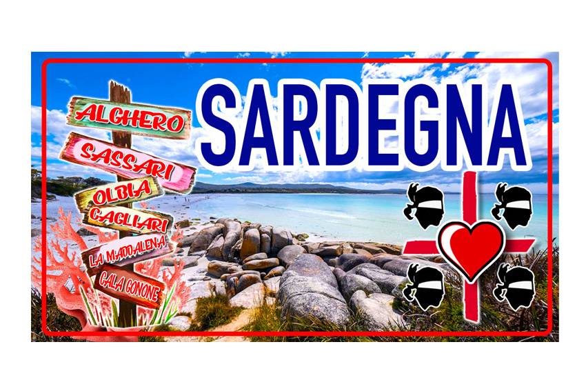 MAGNETE TARGA METALLO 10*5 CM SARDEGNA CARTELLI 