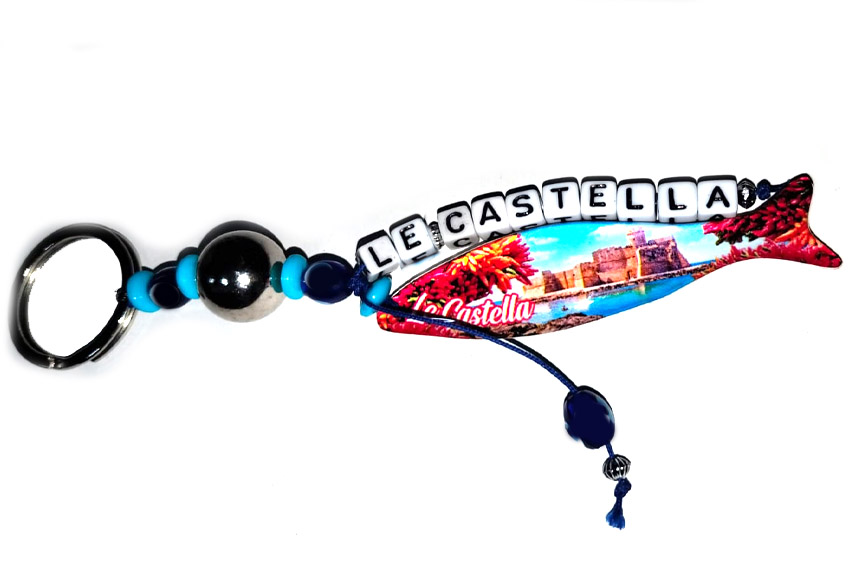 PORTACHIAVI PESCE METALLO LE CASTELLA CON LETTERE 