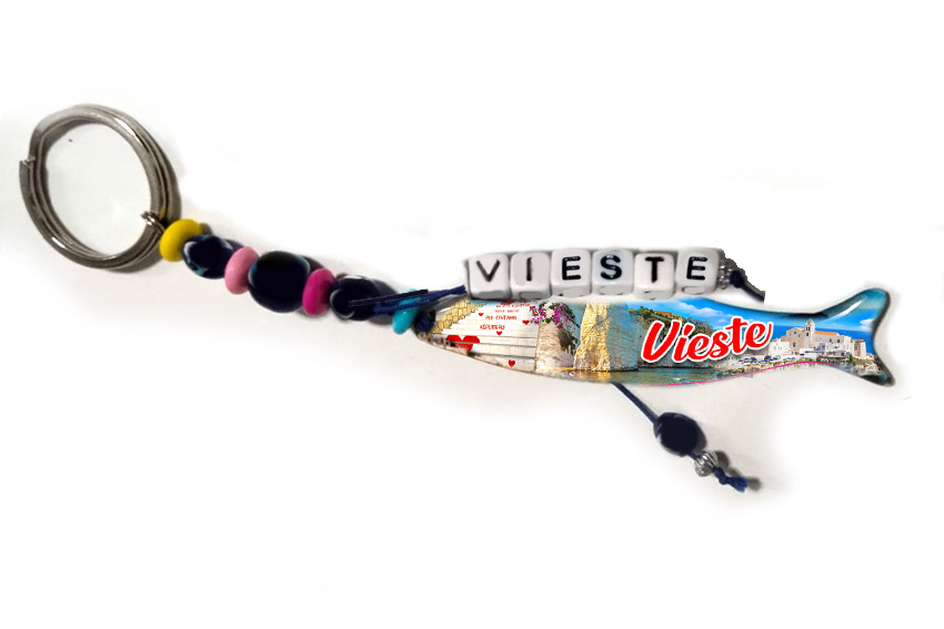 PORTACHIAVI PESCE METALLO VIESTE CON LETTERE 