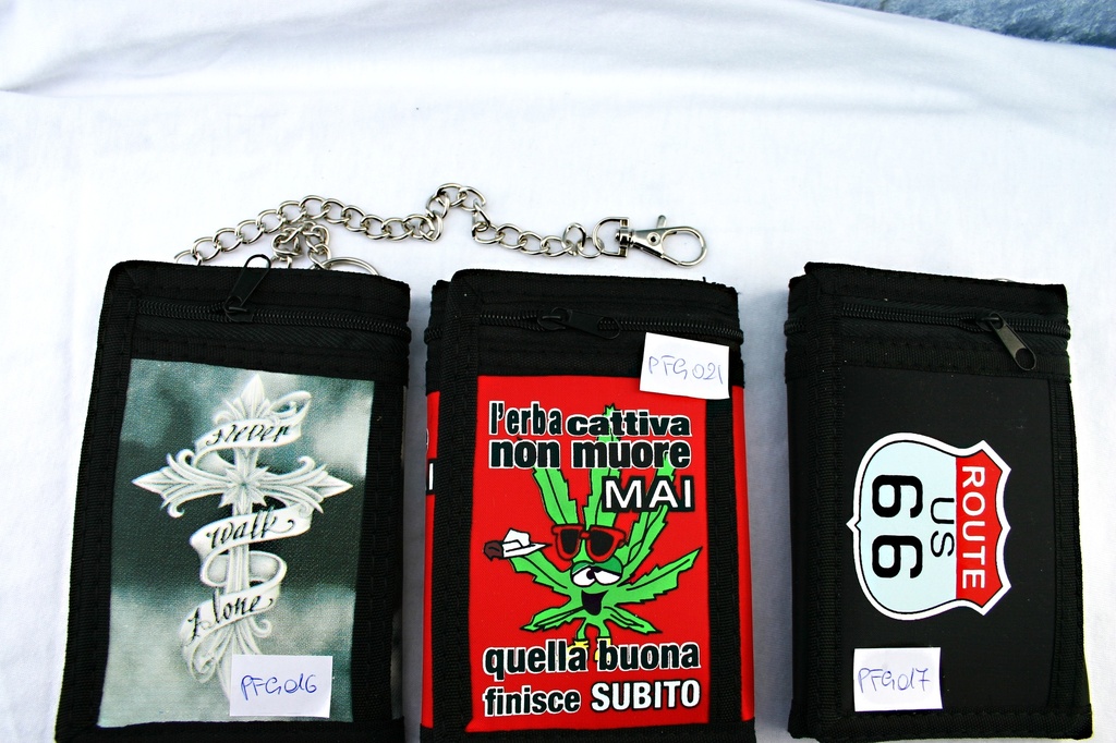 PORTAFOGLI STOFFA A STRAPPO ROUTE 66 