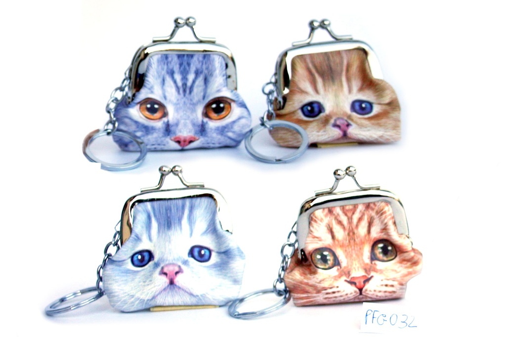 PORTACHIAVI PORTAMONETE GATTO 4 DIS ASS 