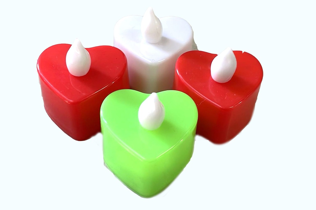 CANDELINE PLASTICA CUORE C/LUCE 