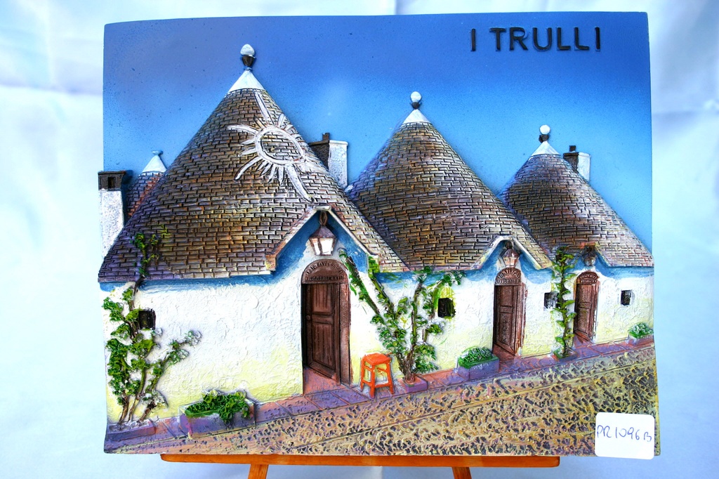 VEDUTA RESINA SU TRESPOLO 8x10 TRULLI 