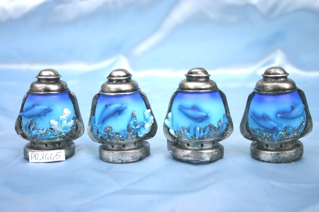 LANTERNA RESINA c/DELFINI E LUCE 