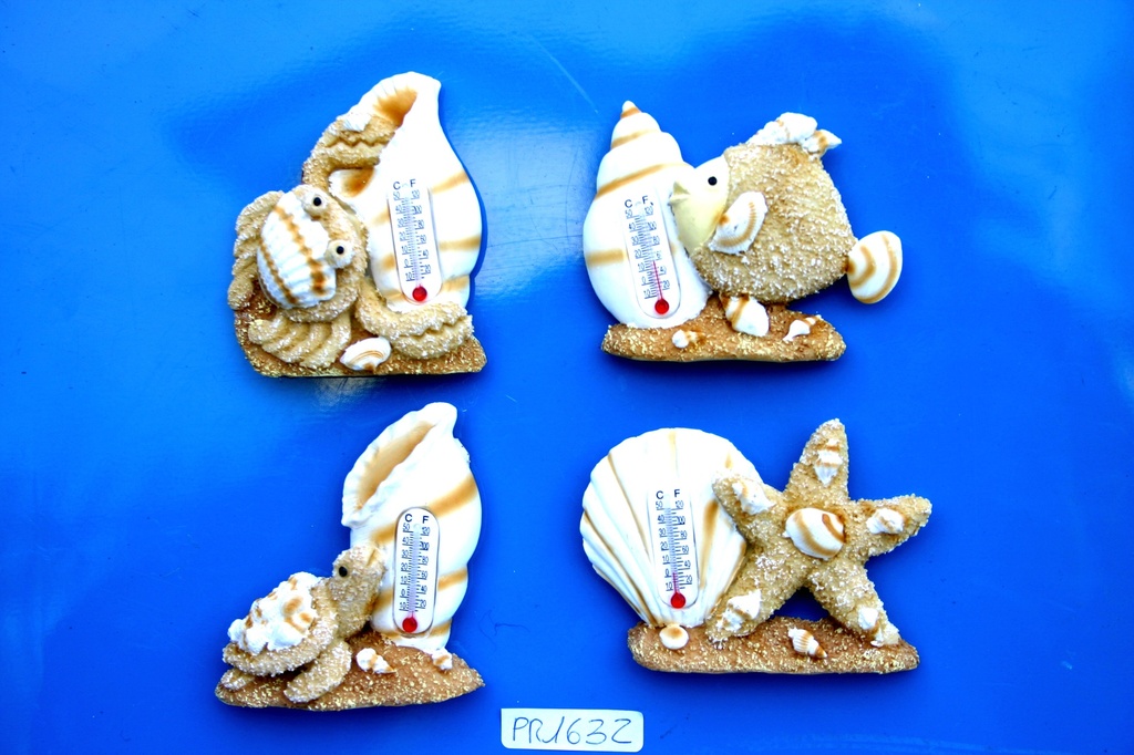 MAGNETI SOGG.MARINI RESINA C/TERMOMETRO 4 MOD. 