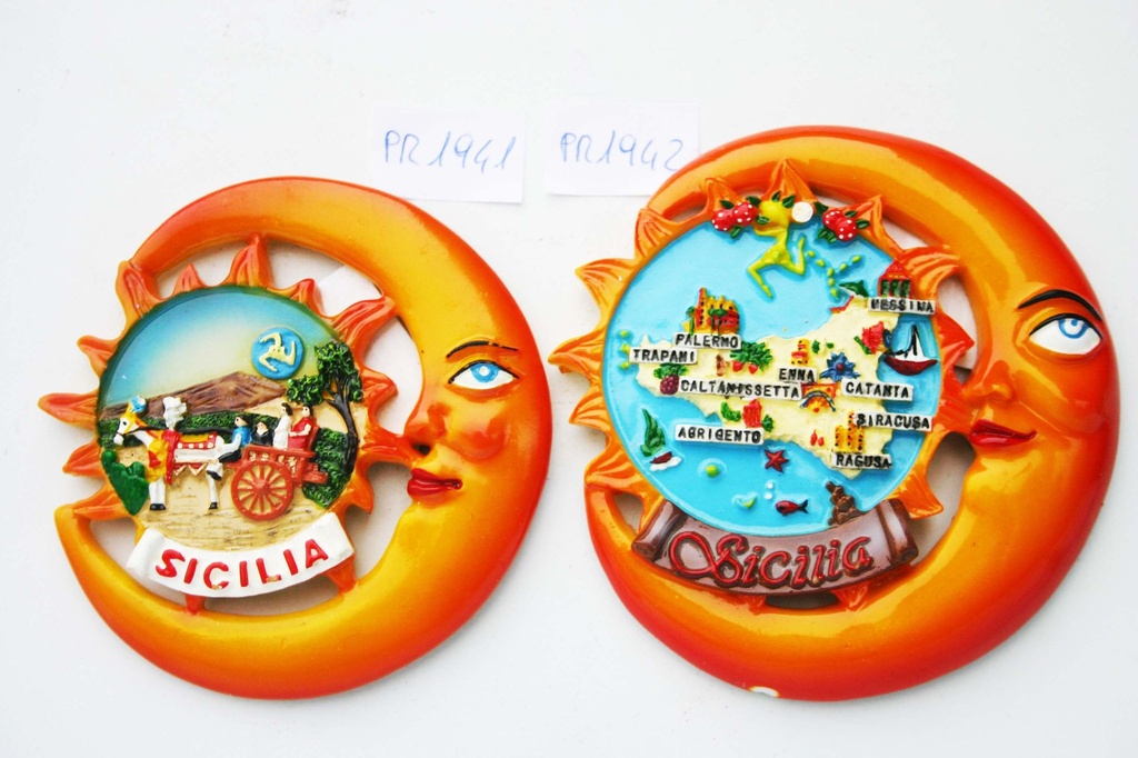 MAGNETE RESINA SOLE/LUNA SICILIA 