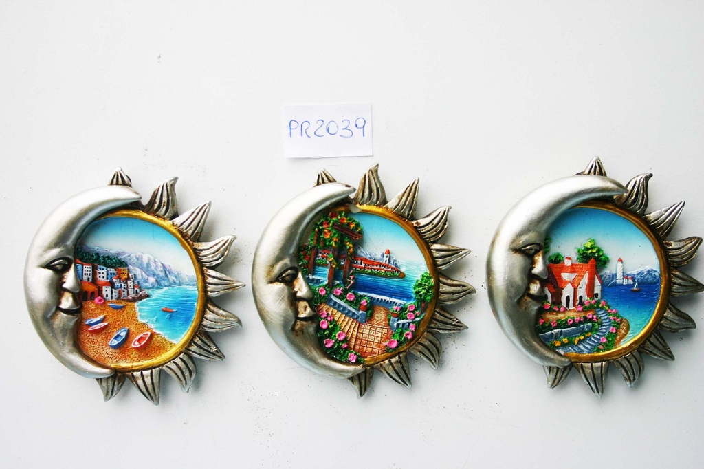 MAGNETE RESINA SOLE/LUNA C/VEDUTA 4 MOD.ASS 