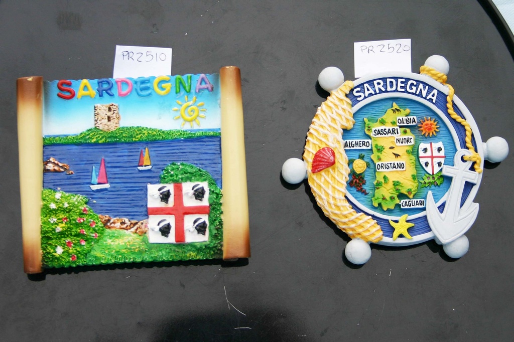 MAGNETE RESINA TIMONE BIANCO SARDEGNA MAPPA 