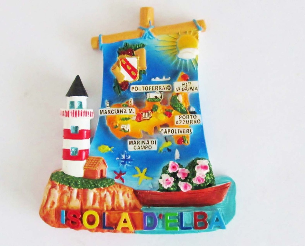 MAGNETE FARO BARCA RESINA ISOLA D'ELBA 