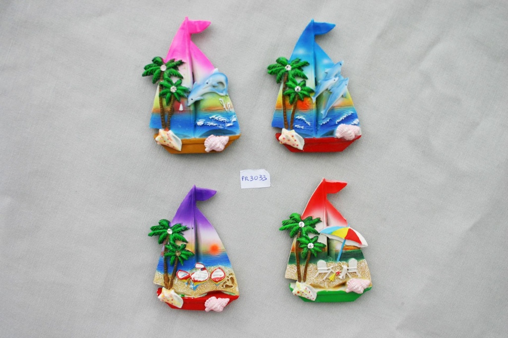 MAGNETE RESINA COL ACCESI BARCA C/PERLA 4 ASS 