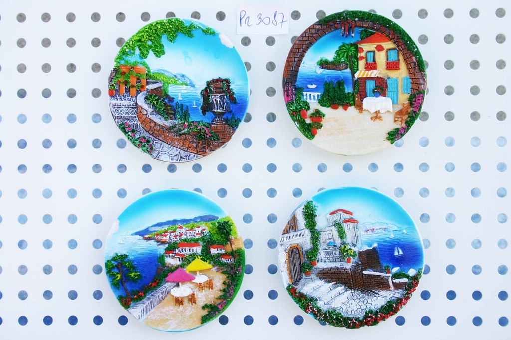 MAGNETE RESINA TONDO VEDUTA DIAM 7.5 CM 