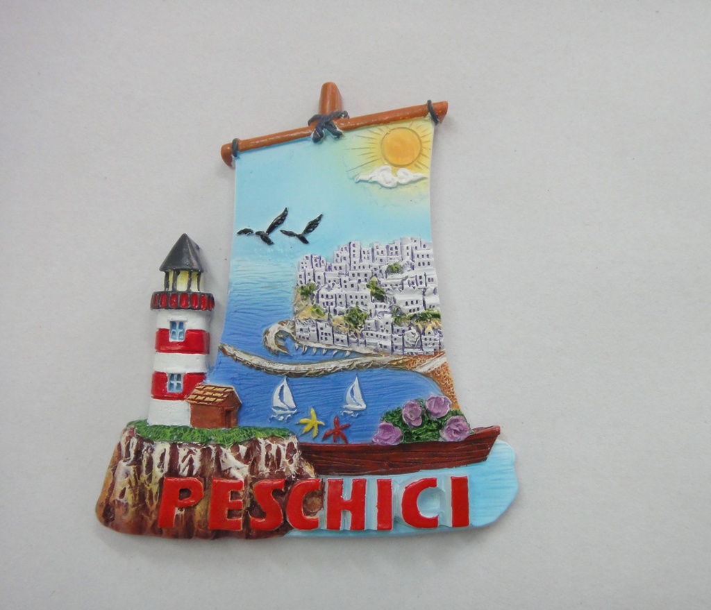 MAGNETE RESINA FARO BARCA PESCHICI 