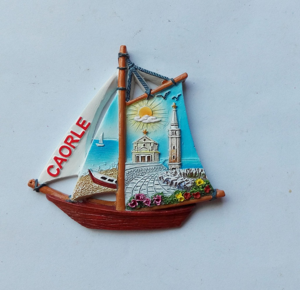 MAGNETE RESINA BARCA BIANCA CAORLE 