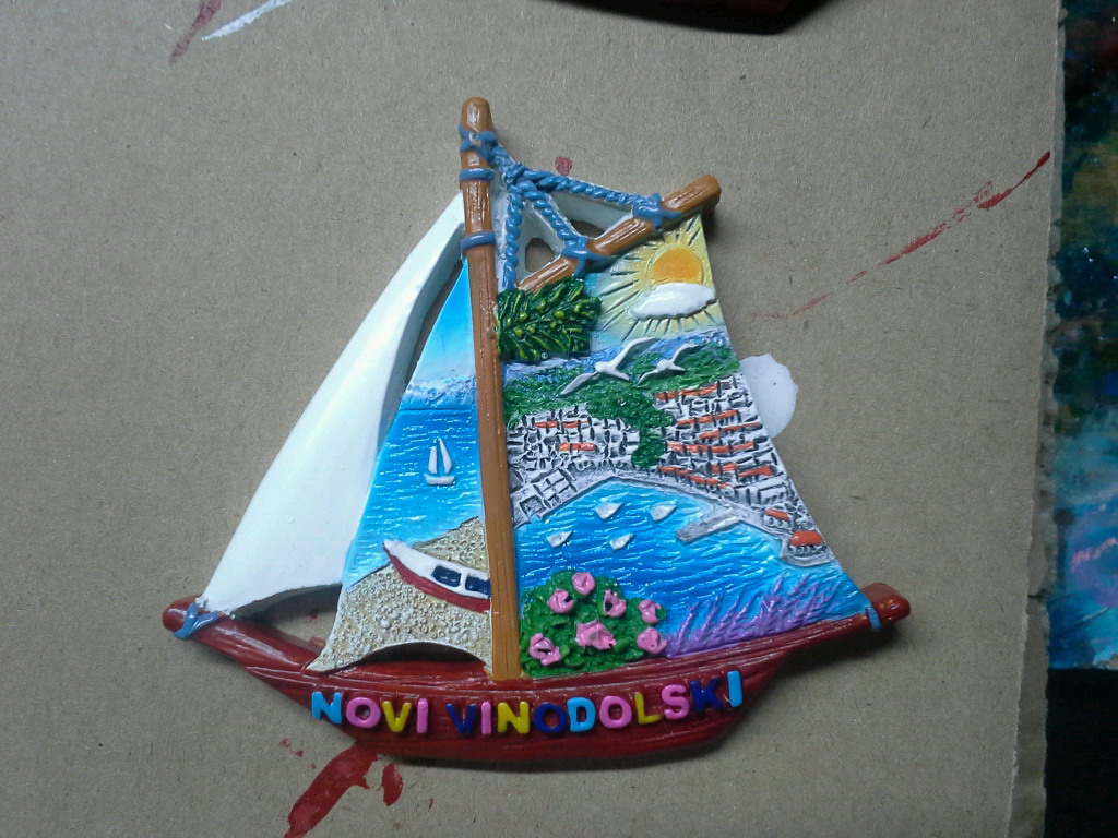 MAGNETE RESINA BARCA BIANCA NOVI VINODOLSKI 