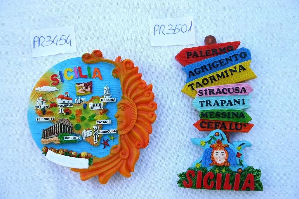 MAGNETE RESINA VEDUTA SICILIA C/SOLE 