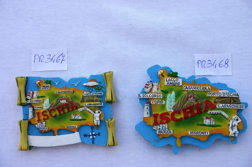 MAGNETE RESINA PERGAMENA VEDUTA ISCHIA 