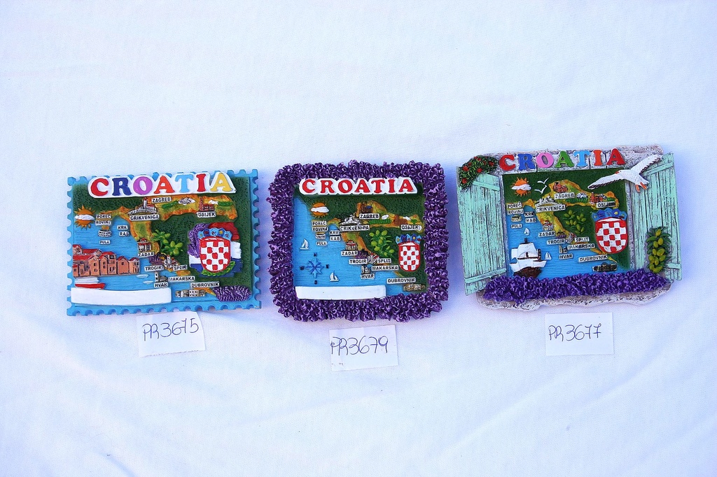MAGNETI RESINA CORNICE LAVANDA MAPPA CROATIA 