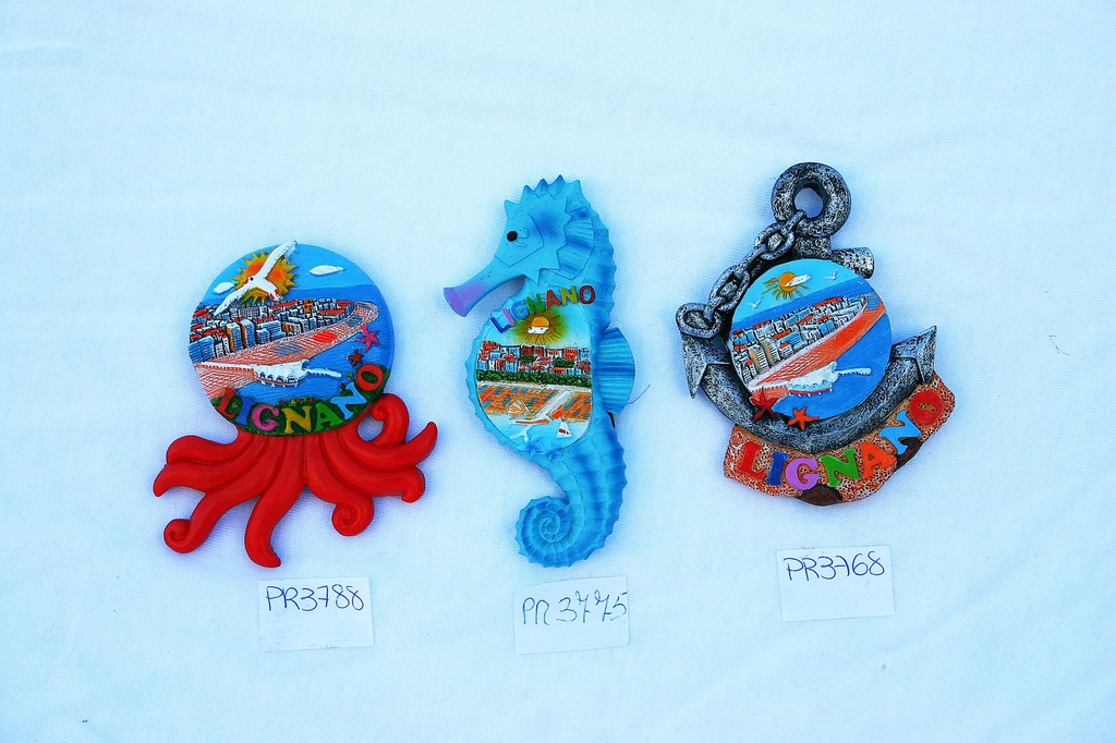 MAGNETE RESINA POLIPO VEDUTA LIGNANO 