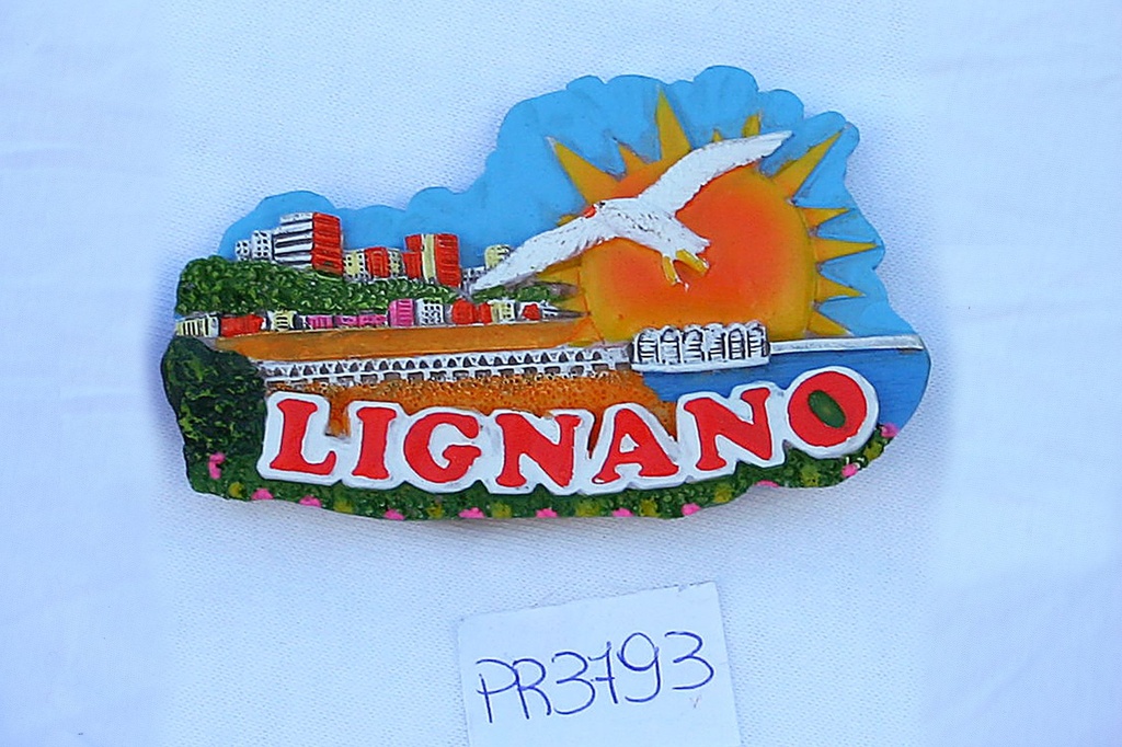 MAGNETE RESINA GABBIANO SOLE VEDUTA LIGNANO 