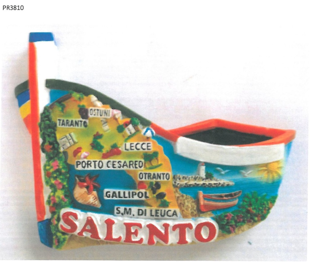 MAGNETE RESINA BARCA MAPPA SALENTO 