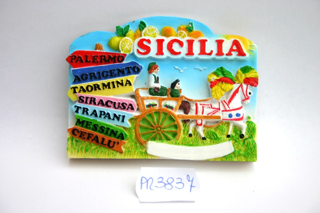 MAGNETE RESINA CARRETTINO SEGNALI SICILIA 
