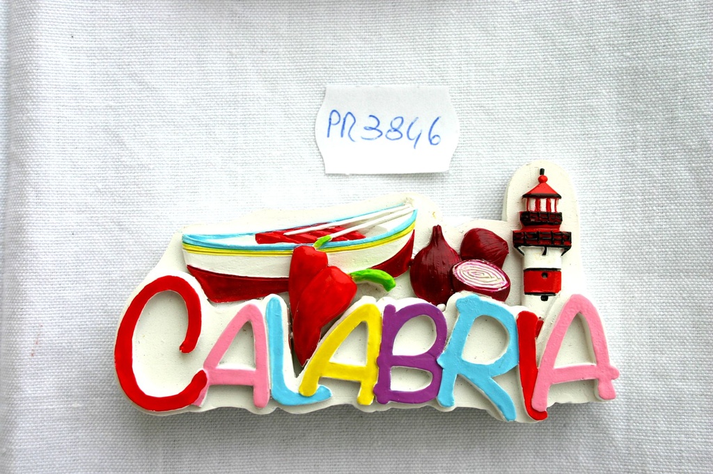 MAGNETE RESINA SCRITTA MULTICOLOR CALABRIA 