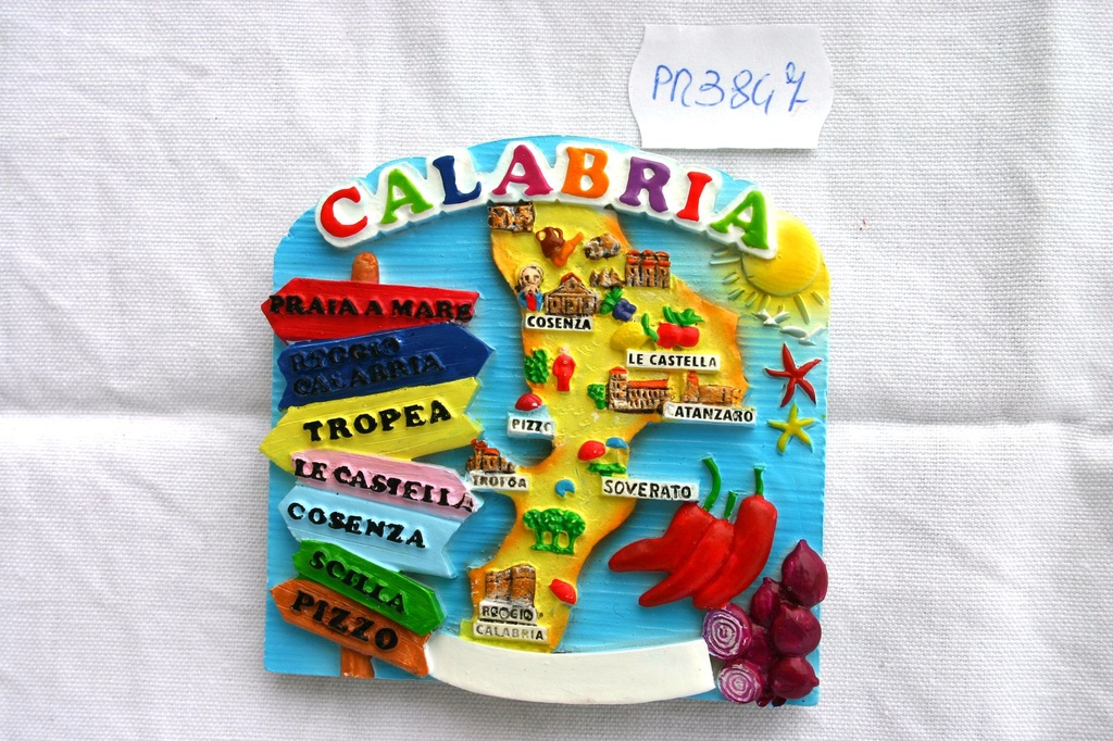 MAGNETE RESINA MAPPA+SEGNALI CALABRIA 