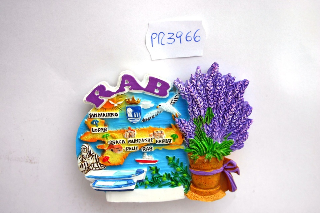 MAGNETE RESINA OVALE LAVANDA MAPPA RAB 