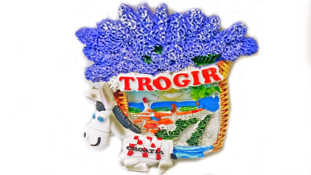 MAGNETE RESINA ASINO TROGIR CESTO LAVANDA 
